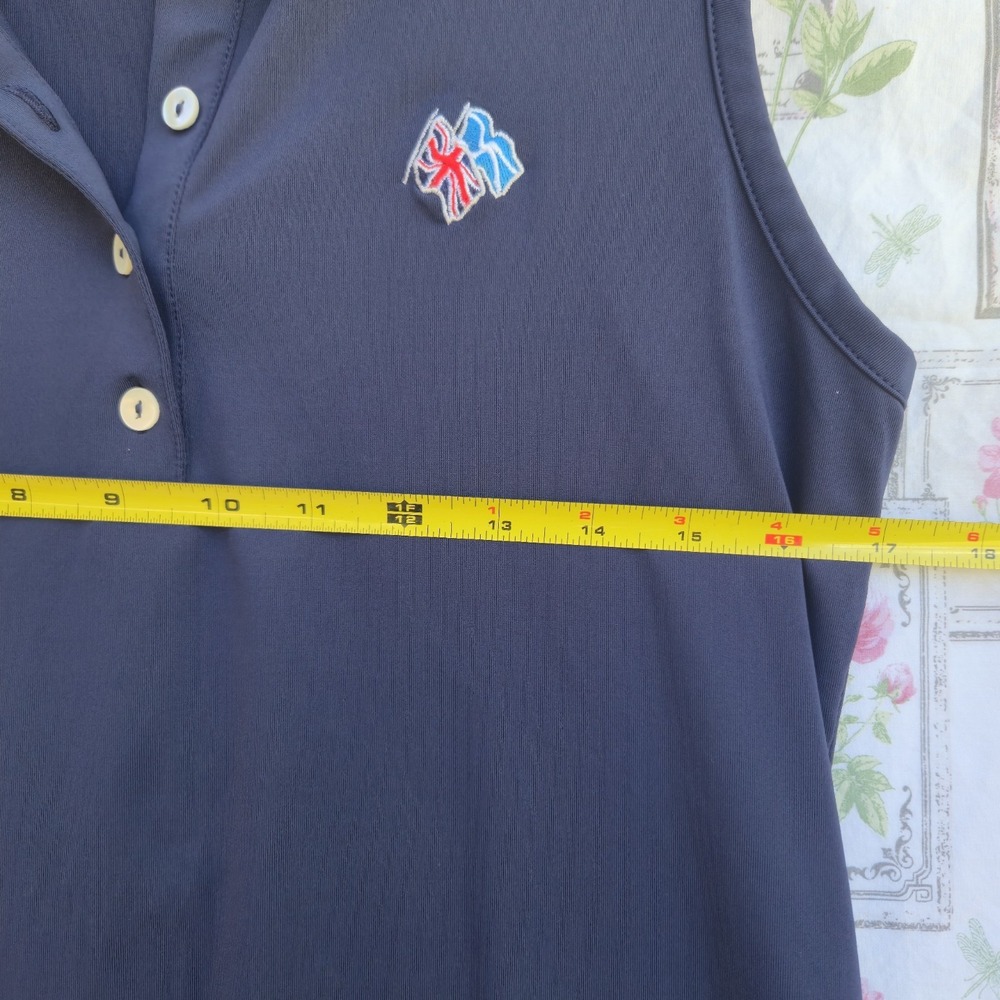 Peter Millar Women's Sleeveless Polo Shirt Navy Blue Golf Performance Stretch S - Picture 5 of 6